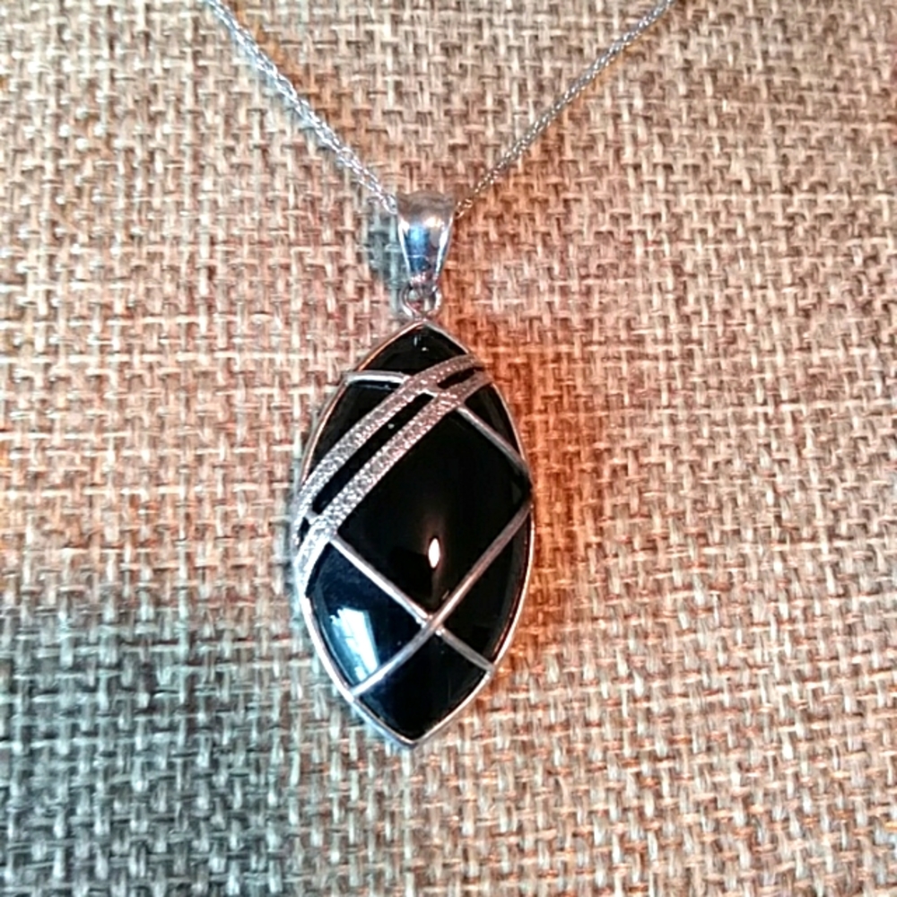 Sterling silver black necklace